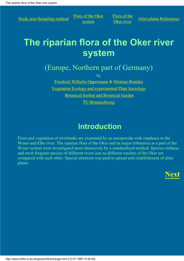 The Riparian Flora of the Oker River System