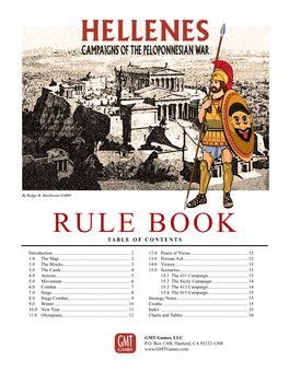 Rule Book T a B L E O F C O N T E N T S