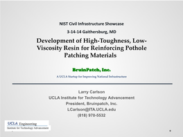 Viscosity Resin for Reinforcing Pothole Patching Materials