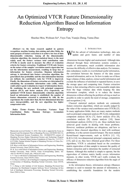 An Optimized VTCR Feature Dimensionality Reduction Algorithm Based on Information Entropy