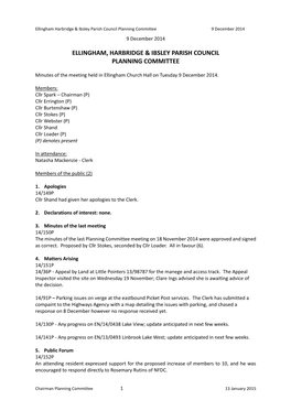 Ellingham, Harbridge & Ibsley Parish Council Planning