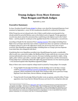 Trump Judges: Even More Extreme Than Reagan and Bush Judges