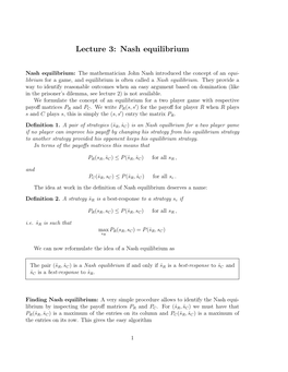 Nash Equilibrium