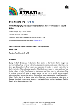 Post-Meeting Trip – SFT-09