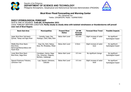 (PAGASA) Bicol River Flood Forecasting and Warning Center