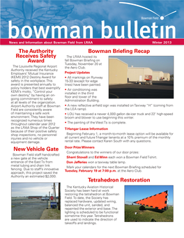 The Authority Receives Safety Award New Vehicle Gate Bowman Briefing