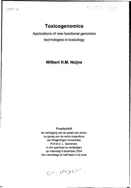 Toxicogenomics Applications of New Functional Genomics Technologies in Toxicology