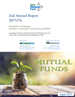 August, 2019 2Nd Annual Report 2075/76