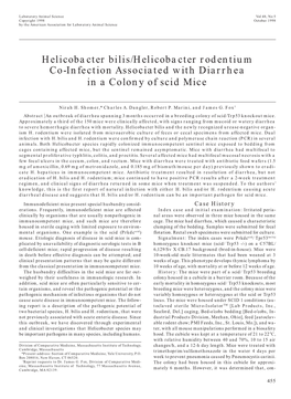 Co-Infection Associated with Diarrhea in a Colony of <I>Scid