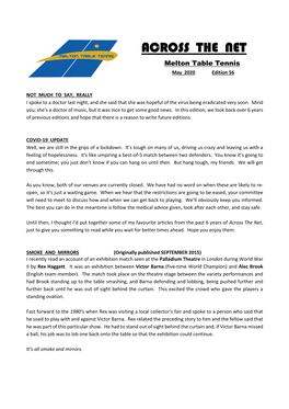 ACROSS the NET Melton Table Tennis May 2020 Edition 56