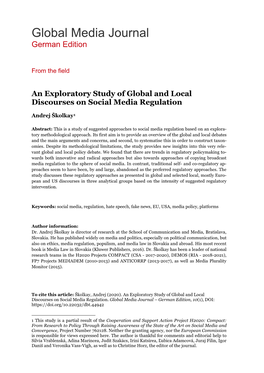 An Exploratory Study of Global and Local Discourses on Social Media Regulation