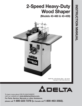 2-Speed Heavy-Duty Wood Shaper