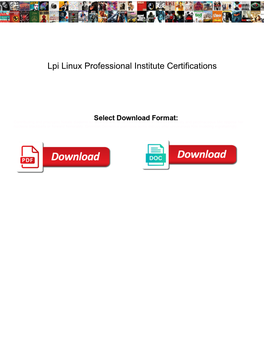 Lpi Linux Professional Institute Certifications