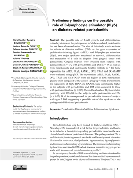 (Blys) on Diabetes-Related Periodontitis