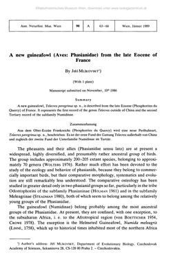 (Aves: Phasianidae) from the Late Eocene of France