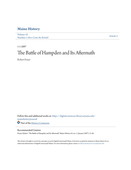 The Battle of Hampden and Its Aftermath