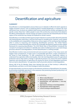 Desertification and Agriculture