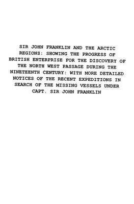Sir John Franklin and the Arctic