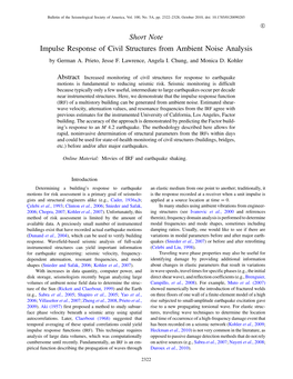 Impulse Response of Civil Structures from Ambient Noise Analysis by German A