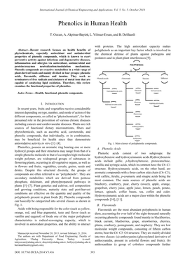 Phenolics in Human Health