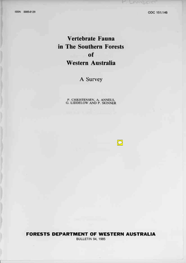 Vertebrate Fauna in the Southern Forests of Western Australia