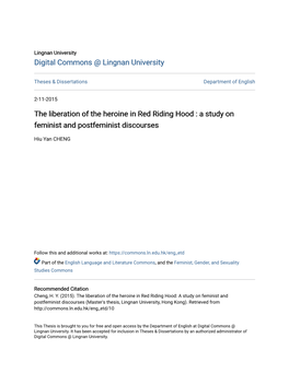 The Liberation of the Heroine in Red Riding Hood : a Study on Feminist and Postfeminist Discourses