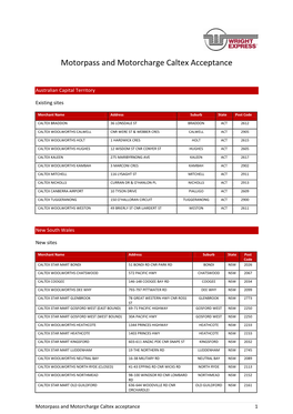 Motorpass and Motorcharge Caltex Acceptance