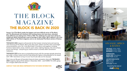 The Block Magazine the Block Is Back in 2020