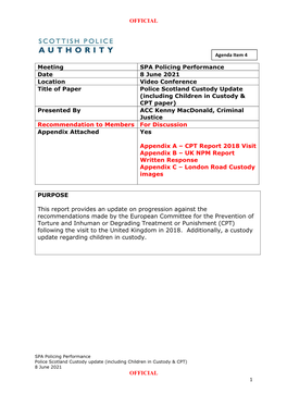 Police Scotland Custody Update