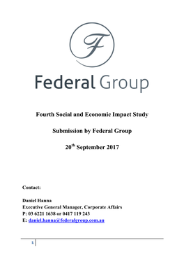 Fourth Social and Economic Impact Study Submission by Federal