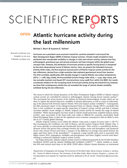 Atlantic Hurricane Activity During the Last Millennium