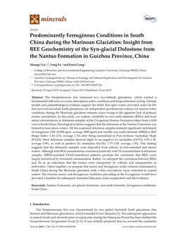 Predominantly Ferruginous Conditions in South China During