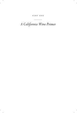 A California Wine Primer