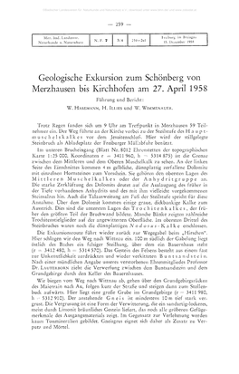 Geologische Exkursion Zum Schönberg Von Merzhausen Bis Kirchhofen Am 27