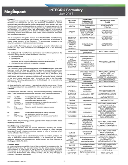 INTEGRIS Formulary July 2017