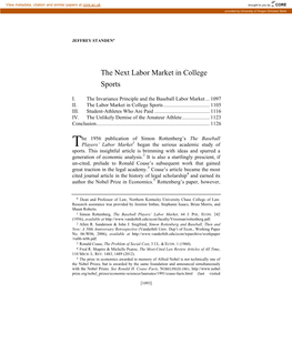 The Next Labor Market in College Sports