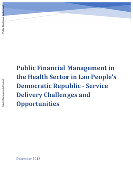 Public Financial Management in the Health Sector in Lao People's