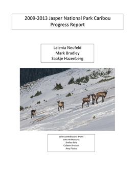 2009-2013 Jasper National Park Caribou Progress Report