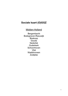 Sociale Kaart (O)GGZ