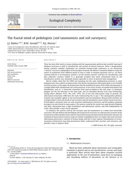 The Fractal Mind of Pedologists (Soil Taxonomists and Soil Surveyors)