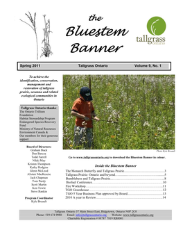 Spring 2011 Tallgrass Ontario Volume 9, No