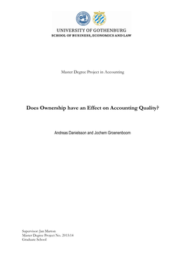 Does Ownership Have an Effect on Accounting Quality?