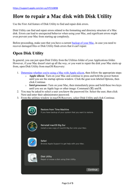 How to Repair a Mac Disk with Disk Utility