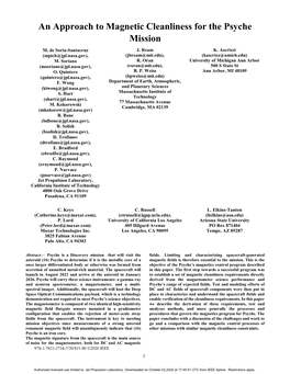 An Approach to Magnetic Cleanliness for the Psyche Mission M