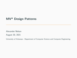 MV* Design Patterns