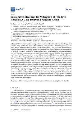 Sustainable Measures for Mitigation of Flooding Hazards: a Case Study in Shanghai, China