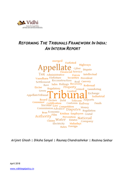 Reforming the Tribunals Framework in India: an Interim Report