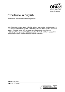 Excellence in English What We Can Learn from 12 Outstanding Schools