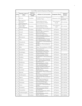 List of Offices Under the Department of Registration