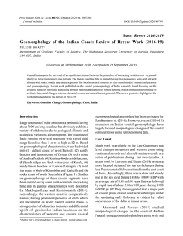 Geomorphology of the Indian Coast